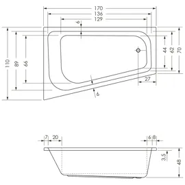 Steinkamp Eckbadewanne 170 x 110 cm (STB33069)