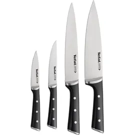 Tefal Ice Force Set 4-tlg. Tranchiermesser 9 cm, Kochmesser 20 cm, Officemesser 11 cm, Schälmesser 20 cm Schwarz