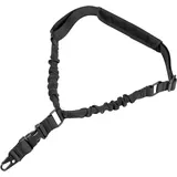 1 Punkt Gewehr Sling Nylon Tactical Multi Gun Gurtband mit verstellbare Schulterpolster und elastischer Kordel für Jagd Camping Outdoor Sport, Schwarz