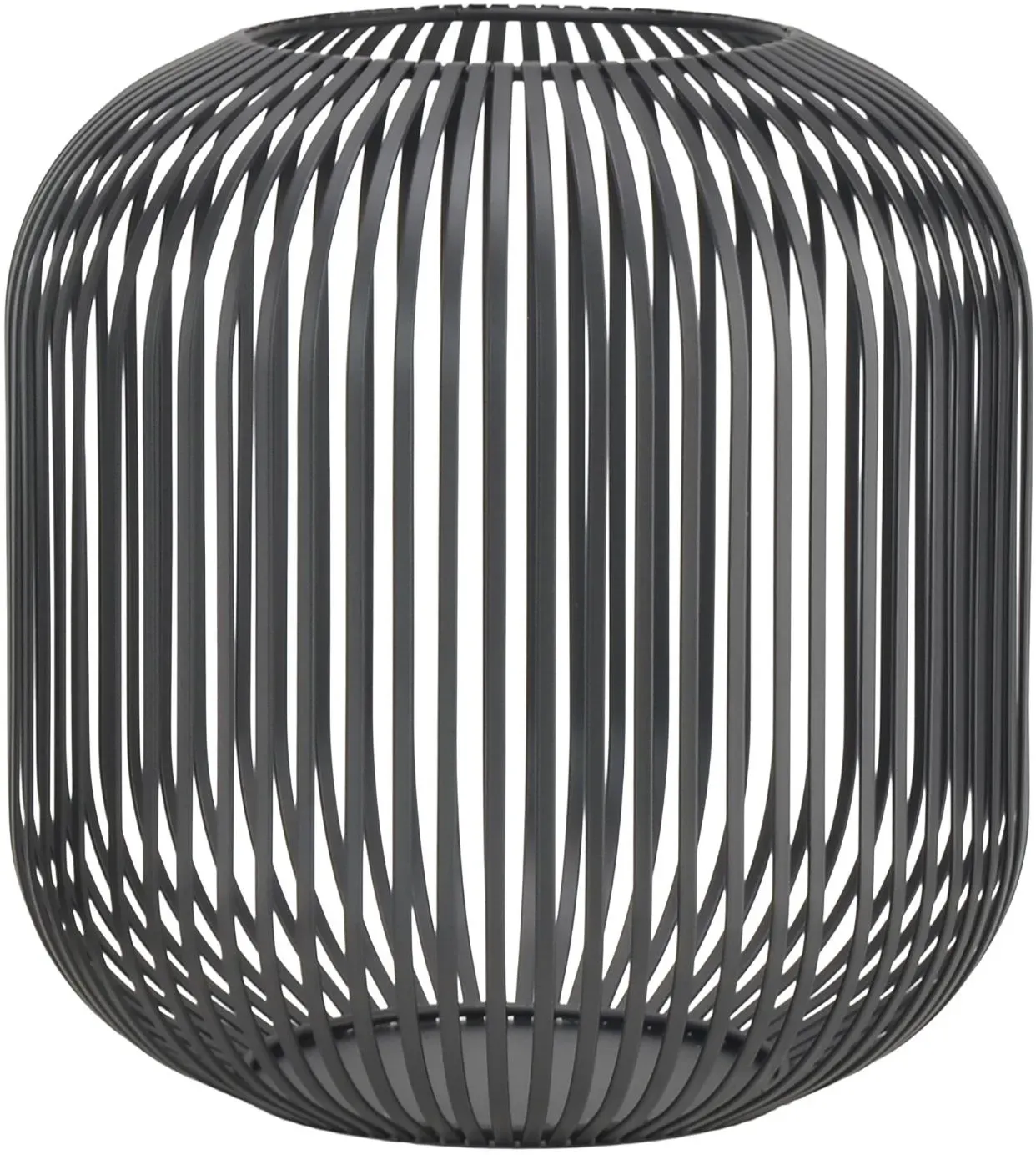 LC Home Lunaro L Windlichtkorb Metall schwarz – Dekolaterne, Teelichthalter & Kerzenhalter –27x27x28cm