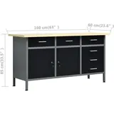 vidaXL, Werkbank + Arbeitsbock, Gabriele (60 cm, 160 cm)