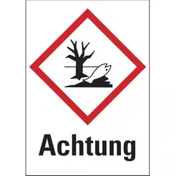 König Werbeanlagen Dreifke® Gefahrstoffetiketten - Umwelt (GHS09) Signalwort " - 20x29 mm Folie selbstklebend