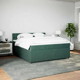 vidaXL Boxspringbett 180 x 200 cm Dunkelgrün