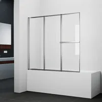 Marwell Badewannenfaltwand Silver Vital chrom - 3-flg, 166x140cm - Duschabtrennung mit Handtuchhalter - Duschabtrennung - Transparent/Weiß