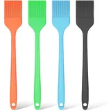 4 Stück Silikonpinsel Backpinsel BBQ Backpinsel Grillpinsel Basting Gebäckbürste Küchenpinsel Hitzebeständiger Silikon-Backpinsel für BBQ, Grill, Backen, Kochen 4 Farben