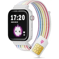 SaveFamily SaveWatch+ Kinder Smartwatch mit Telekom SIM-Karte + 30€ Amazon-Gutschein nach Registrierung - Kinderuhr mit GPS und Anruf Funktion, Nachrichten, Schulmodus, SOS (Himbeere | Weiß)