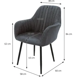 ML-Design 6er Set Stühle Esszimmerstühle Wohnzimmerstühle Küchenstuhl Polsterstuhl Samt