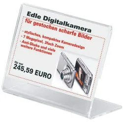 Sigel Info-/Preisaufsteller 90x60mm L-Form glasklar VE=10x10 Stück