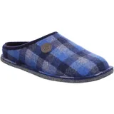 Rohde Herren Pantoffel Filz Hausschuh Karo Muster lose Einlagen Lucca-H 6944, Größe:41 EU, Farbe:Blau - 41 EU