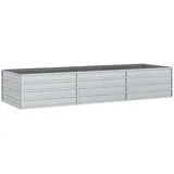vidaXL Garten-Hochbeet verzinkter Stahl rechteckig 240 x 80 x 45 cm Silber