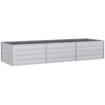 vidaXL Garten-Hochbeet verzinkter Stahl rechteckig 240 x 80 x 45 cm Silber