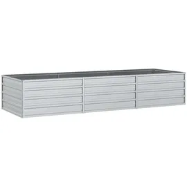 vidaXL Garten-Hochbeet verzinkter Stahl rechteckig 240 x 80 x 45 cm Silber
