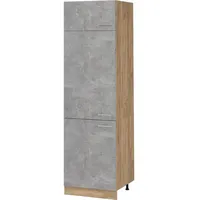 Vicco Kühlumbauschrank R-Line, Beton/Goldkraft Eiche, 60 cm