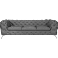 Leonique Chesterfield-Sofa »Glynis«, aufwändige Knopfheftung, moderne Chesterfield Optik, Fußfarbe wählbar grau