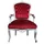 Casa Padrino Barock Salon Stuhl Bordeaux/Silber