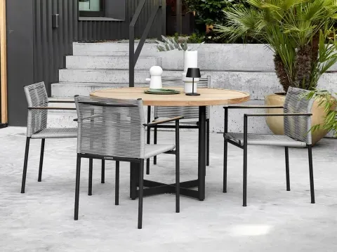 Apple Bee Jakarta Dining-Set 4 grey ca. 234x234cm