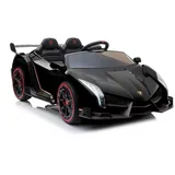 TPFLiving Elektro-Kinderauto Lamborghini Veneno Doppelsitzer schwarz - Kinderauto - Elektroauto - Ledersitz und Sicherheitsgurt