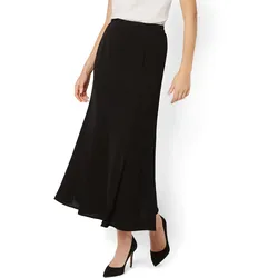 Jerseykleid "HERMANN LANGE Collection Godetrock", Damen, Gr. 42, Normalgrößen, schwarz (jetschwarz), 100% Polyester, HERMANN LANGE COLLECTION, Kleider A-Linien-Rock Godetrock