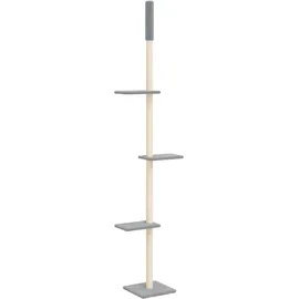 vidaXL Kratzbaum Deckenhoch Hellgrau 267,5-297,5 cm