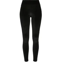 URBAN CLASSICS Ladies High Waist Velvet Leggings - schwarz