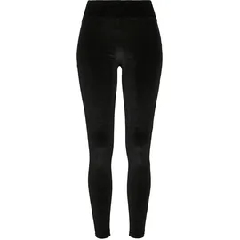 URBAN CLASSICS Ladies High Waist Velvet Leggings - schwarz