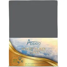 ASPERO Spannbettlaken Bio-Baumwolle-Jersey-Elasthan 90-100 x 200 cm grau