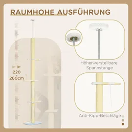 PawHut Kratzbaum 220-260 cm Gelb