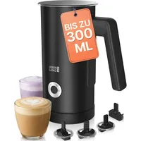 LEBENLANG Milchaufschäumer Elektrisch 4-in-1-300ml & 500W I Antihaftbeschichtet + 3 Ersatzschäumer I Milchschäumer Elektrisch Elektrischer Milchaufschäumer I Milk Frother Schaummaschine Milchkocher