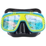 Erwachsene Tauchmaske Schnorchelbrille Schwimmbrille Herren 180°Panorama HD Anti Nebel Taucherbrille mit Nasenabdeckung für Unisex Erwachsene Schnorcheln Schwimmen (Gelb Blau)