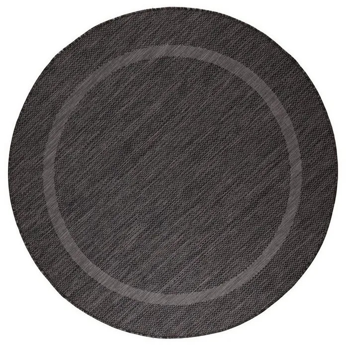 Teppich Outdoor Teppich Renata Schwarz, Teppich Boss, rund, Höhe: 5 mm schwarz Ø 120 cm x 5 mm