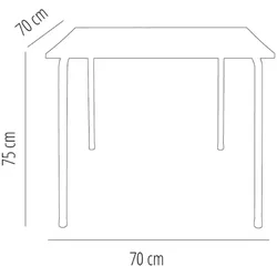Resol garbar ZURICH Quadratischer Tisch Indoor, Outdoor 70x70 Sand