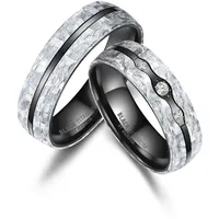 Partnerring MARRYA Gr. 54, herren ring, schwarz, weiß, grau, Fingerringe, Damen, 54, Titan