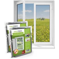 EasyMaxx Fliegengitter für Fenster mit Klettverschluss | Moskitonetz zuschneidbar