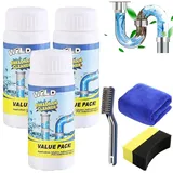 Abflussreiniger Schaum, Velorin Abflussreiniger, Abflussreiniger Extra Stark, Wild Sink Drain Cleaner, Vorteilspack Rohrreiniger, für Badewanne, Waschbecken, Toiletten (3 Stück(330g))