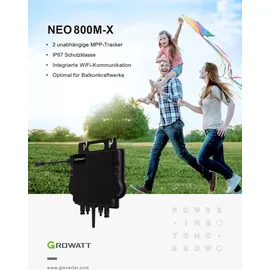 sunpro power Growatt NEO Wechselrichter 800M-X | PV WIFI Wechselrichter für Balkonkraftwerk