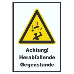 Achtung Herabfallende Gegenstände A2 (420x594mm) Schild