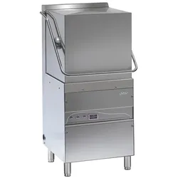 Professionelle Geschirrspülmaschine KROMO HOOD 50 aus Edelstahl mit Laugenpumpe für Großküchen in Bars, Restaurants und Hotels.