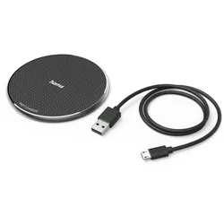 Hama QI-FC10 Smartphone Schwarz USB Kabelloses Aufladen Schnellladung Drinnen