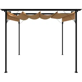 vidaXL Pergola mit Ausziehbarem Dach 300 x 300 cm taupe