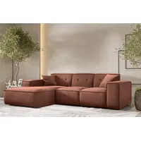 Fun Möbel Ecksofa Designersofa CESINA Stoff Opera Velvet Braun