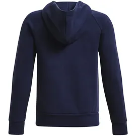 Under Armour Rival Fleece Full Zip Hoodie Sweatshirt, Midnight Navy 410 / White 100 - 10-12 Jahre