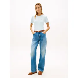 Tommy Hilfiger Slim Fit T-Shirt aus reiner Baumwolle, Hellblau, XS