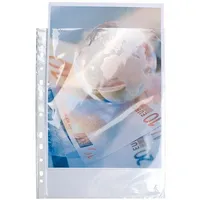 Exacompta 10x Pack 100 Prospekthüllen glatt gelocht PP 90μ