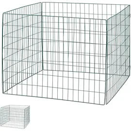 Relaxdays Komposter Metall, 2er Set, Biokomposter Garten, HxBxT: 70 x 90 x 90 cm, 560 Liter, Drahtkomposter Stahl, grün