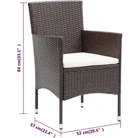 vidaXL Gartenstuhl 56 x 56 x 84 cm braun 2 St.