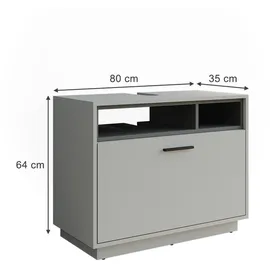 Vicco Waschbeckenunterschrank Beatrice 80 x 64 cm Grau/Anthrazit