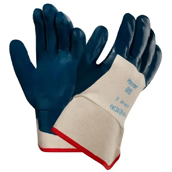 Arbeitshandschuhe Ansell Hycron® Nitril blau in L Gr. 9, getauchte Nitrilbeschichtung dreiviertel Beschichtung