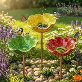 3 StückBlumen Gartenstecker VogelträNke, Bienentränke für Rasen,Beete Vögel