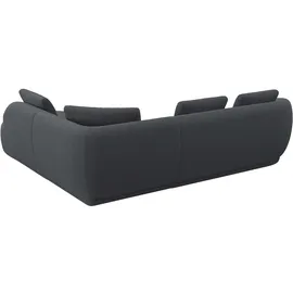 flexlux Eckcouch Polyester 3-Sitzer Schwarz