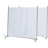 GRASEKAMP Doppelpack Stellwand weiß - Paravent Raumteiler Trennwand Sichtschutz